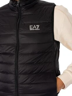 EA7 Woven Down Gilet - Black/Silver 5 EA7 Woven Down Gilet - Black/Silver -Standout Store 52772d