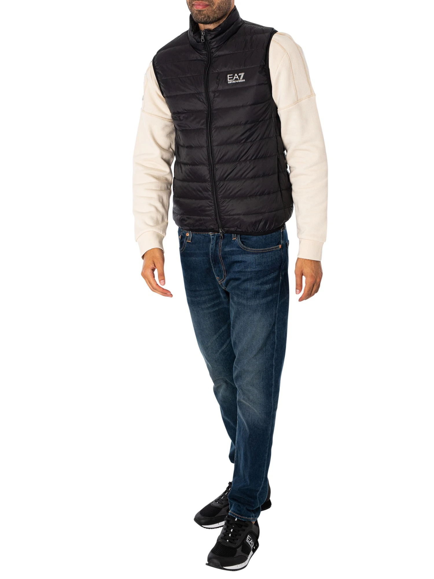 EA7 Woven Down Gilet - Black/Silver EA7 Woven Down Gilet - Black/Silver -Standout Store 52772e