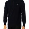 GANT Classic Cotton Half Zip Knit - Evening Blue