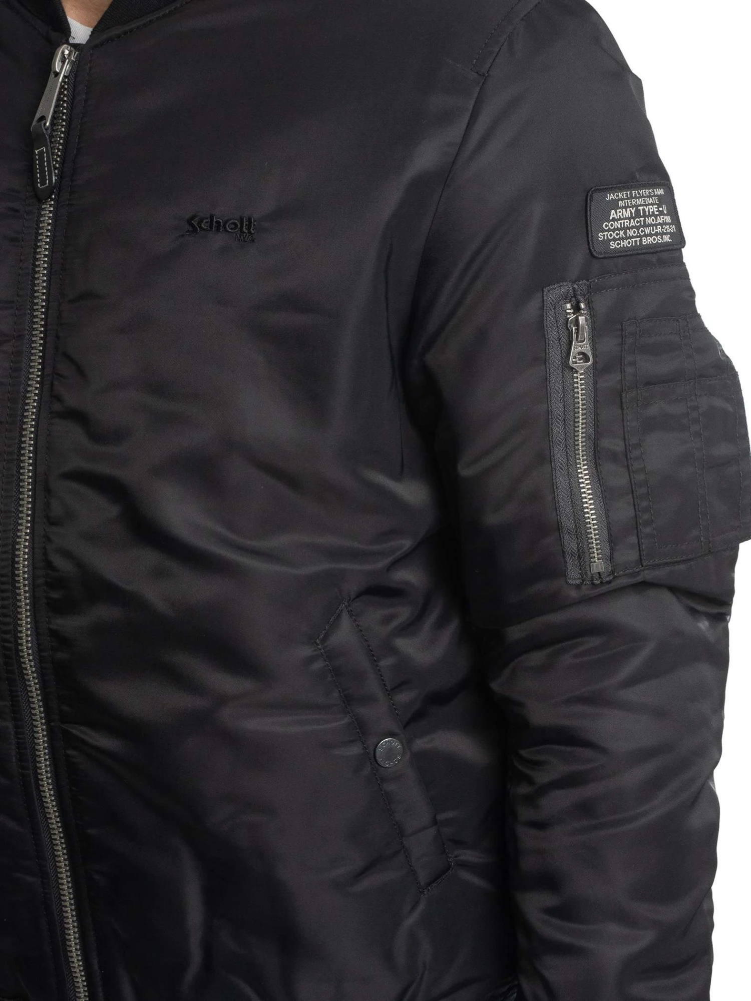 Schott MA-1 Bomber Jacket - Black Schott MA-1 Bomber Jacket - Black -Standout Store 53437d