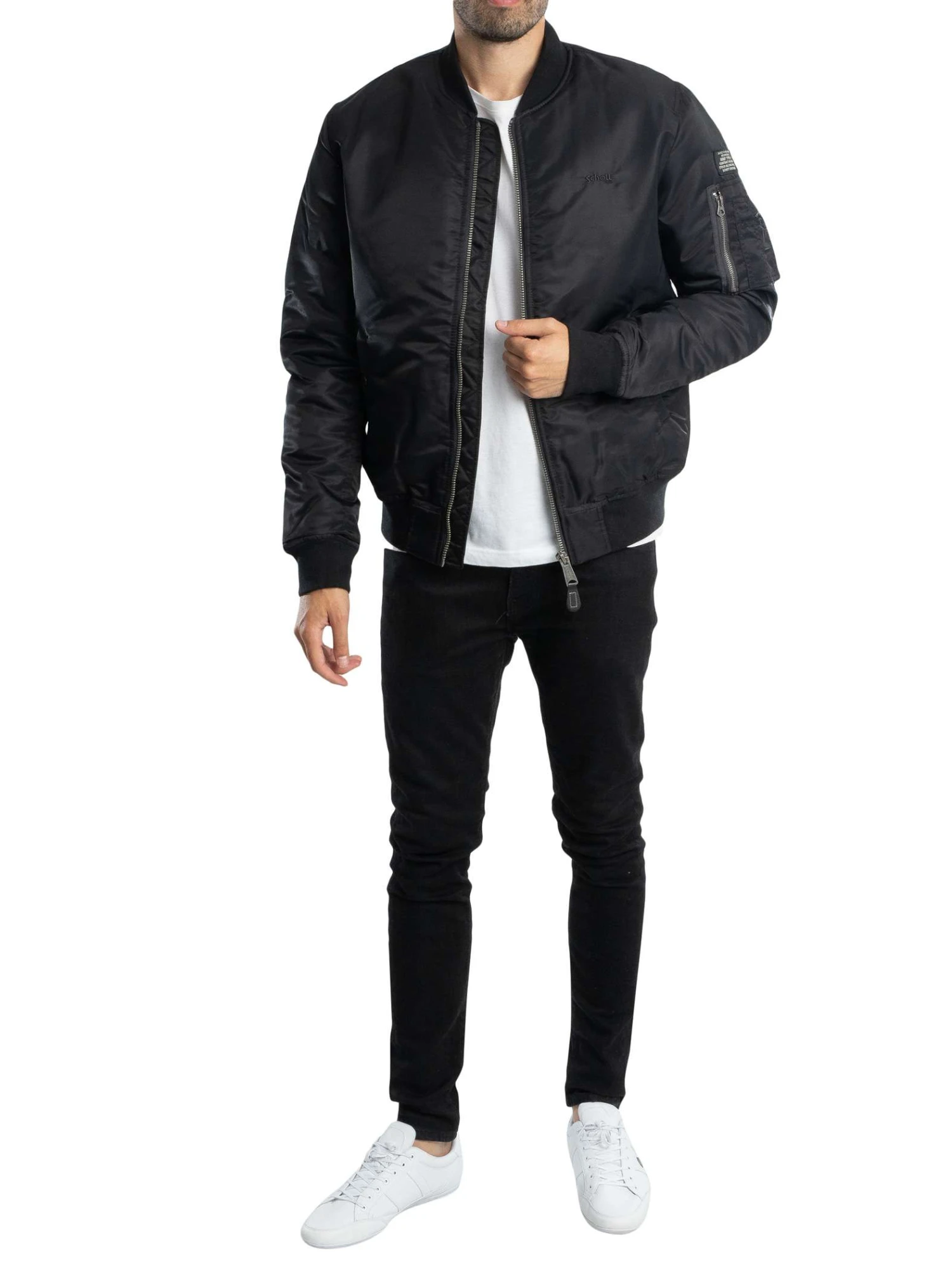 Schott MA-1 Bomber Jacket - Black Schott MA-1 Bomber Jacket - Black -Standout Store 53437h