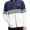 Fila Merrick Stripe Velour Track Jacket - Navy/Gardenia -Standout Store 53597a