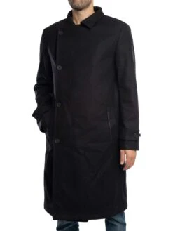 Ted Baker Radford Wool Wrap Funnel Coat - Black