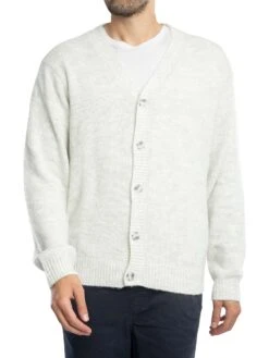 Solid Hamed Cardigan - Pristine Melange