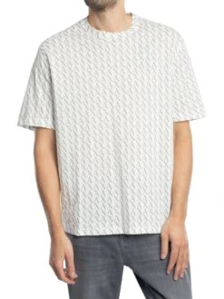 Armani Exchange Logo Pattern T-Shirt - Off White