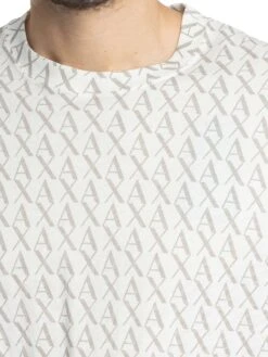 Armani Exchange Logo Pattern T-Shirt - Off White -Standout Store 54215d