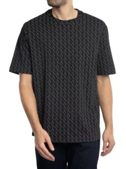 Armani Exchange Logo Pattern T-Shirt - Black