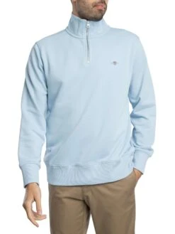 GANT Regular Shield 1/4 Zip Sweatshirt - Fresh Blue -Standout Store 54287b
