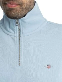 GANT Regular Shield 1/4 Zip Sweatshirt - Fresh Blue -Standout Store 54287d