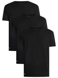 Lacoste 3 Pack Crew Lounge T-Shirts - Black