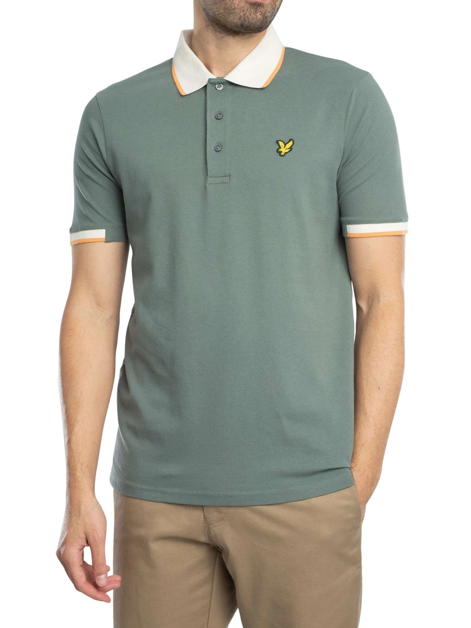 Lyle & Scott Half Tipped Polo Shirt - Green Mercurial Lyle & Scott Half Tipped Polo Shirt - Green Mercurial -Standout Store 54346a