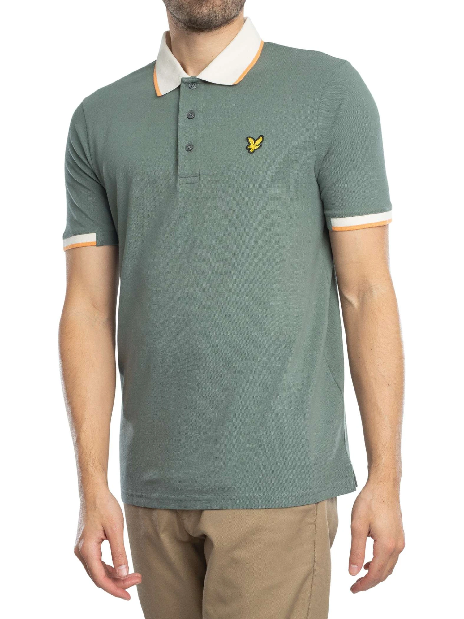 Lyle & Scott Half Tipped Polo Shirt - Green Mercurial Lyle & Scott Half Tipped Polo Shirt - Green Mercurial -Standout Store 54346b