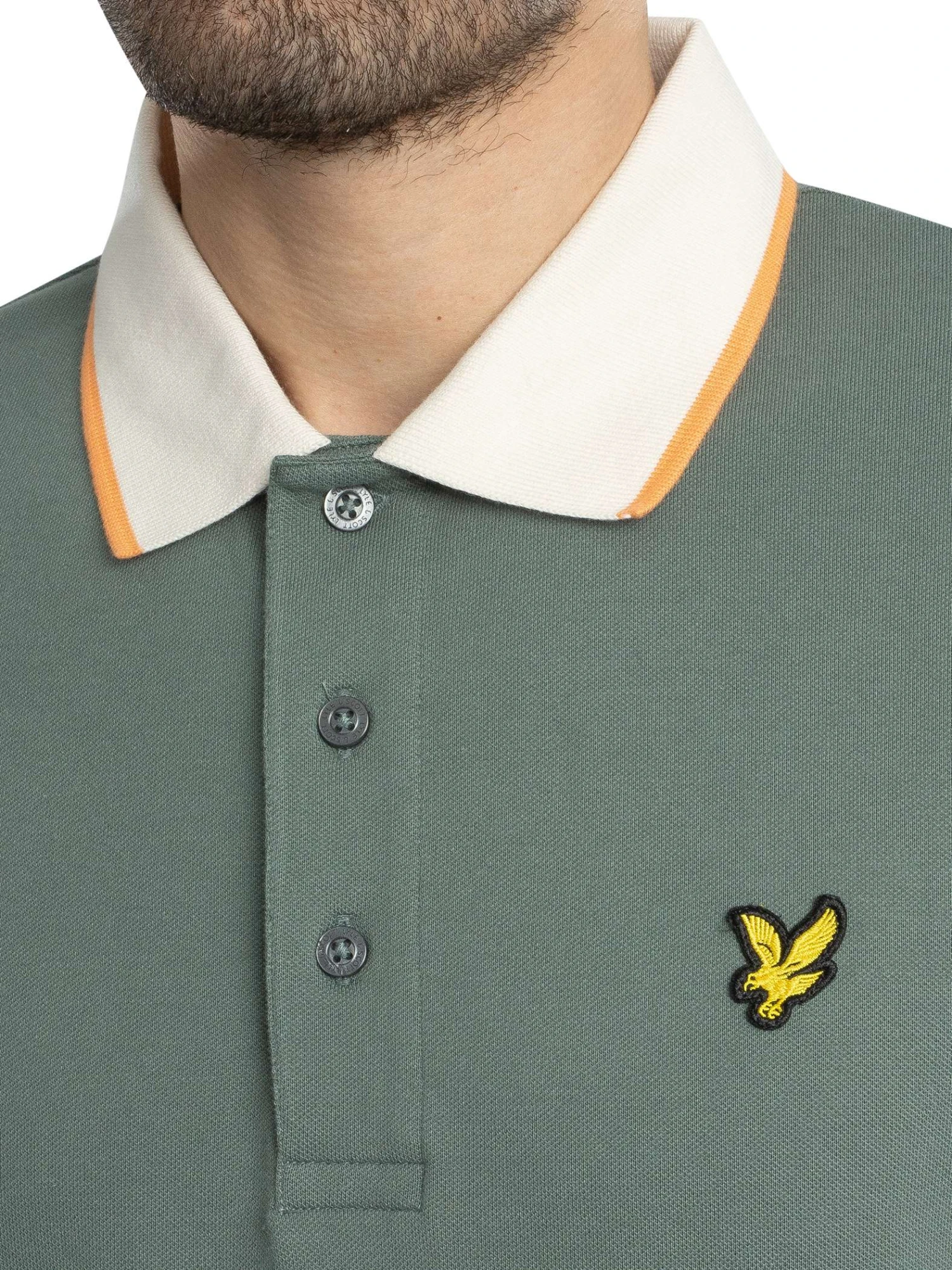 Lyle & Scott Half Tipped Polo Shirt - Green Mercurial Lyle & Scott Half Tipped Polo Shirt - Green Mercurial -Standout Store 54346d