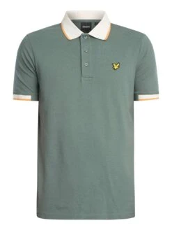 Lyle & Scott Half Tipped Polo Shirt - Green Mercurial 6 Lyle & Scott Half Tipped Polo Shirt - Green Mercurial -Standout Store 54346e