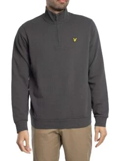 Lyle & Scott Loopback Quarter Zip Sweatshirt - Gunmetal