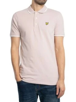Lyle & Scott Tipped Polo Shirt - Pink Salt/White