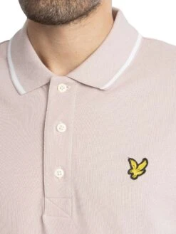 Lyle & Scott Tipped Polo Shirt - Pink Salt/White -Standout Store 54393d