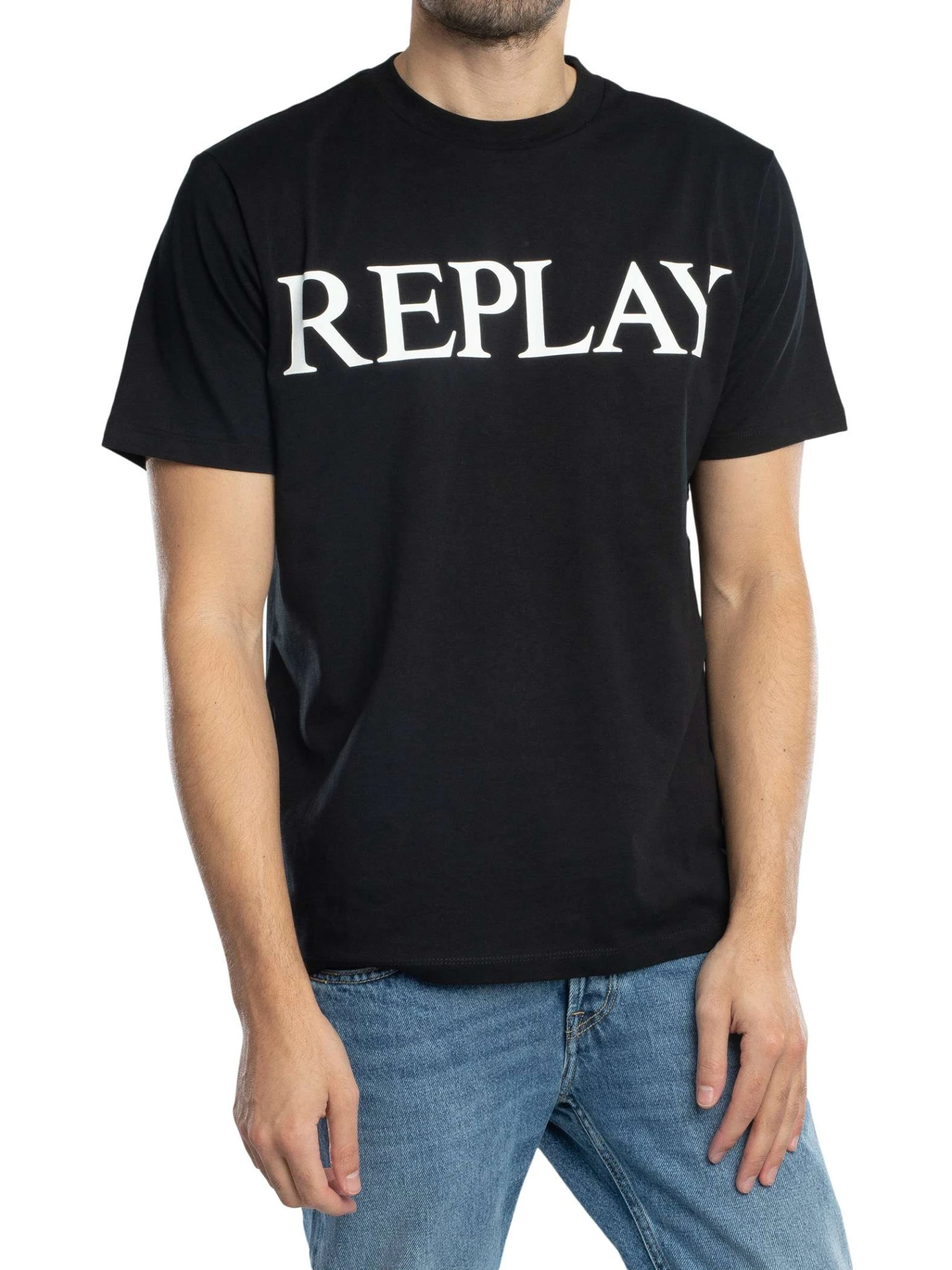Replay Big Brand Graphic T-Shirt - Black Replay Big Brand Graphic T-Shirt - Black -Standout Store 54405a