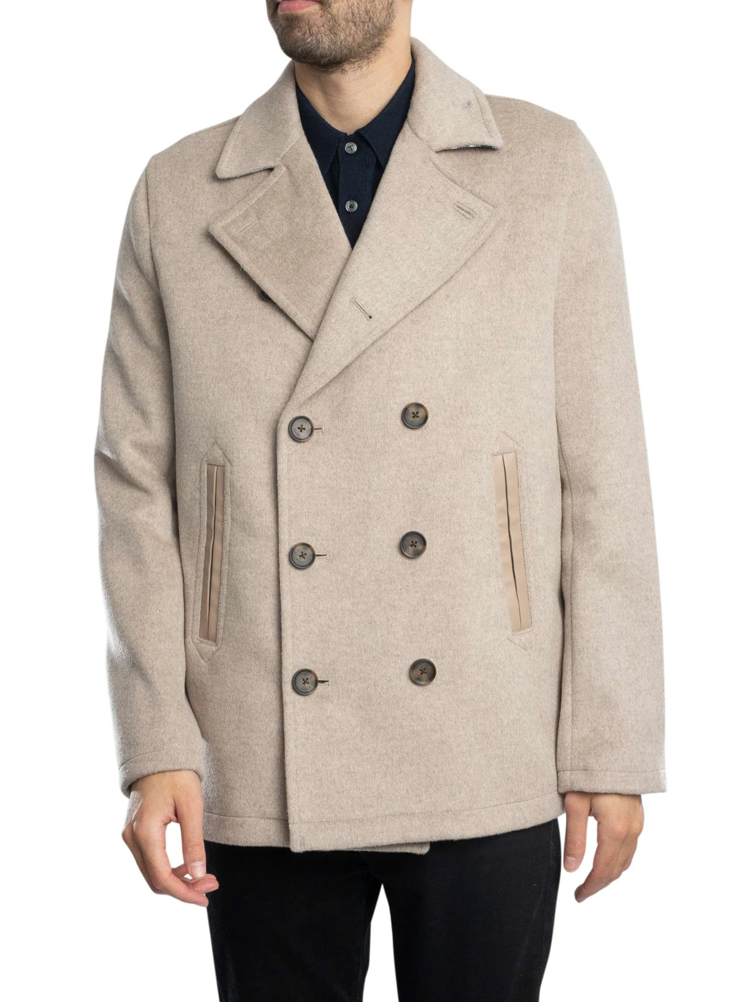 Ted Baker Aldovie Peacoat Jacket - Stone Ted Baker Aldovie Peacoat Jacket - Stone -Standout Store 54419b