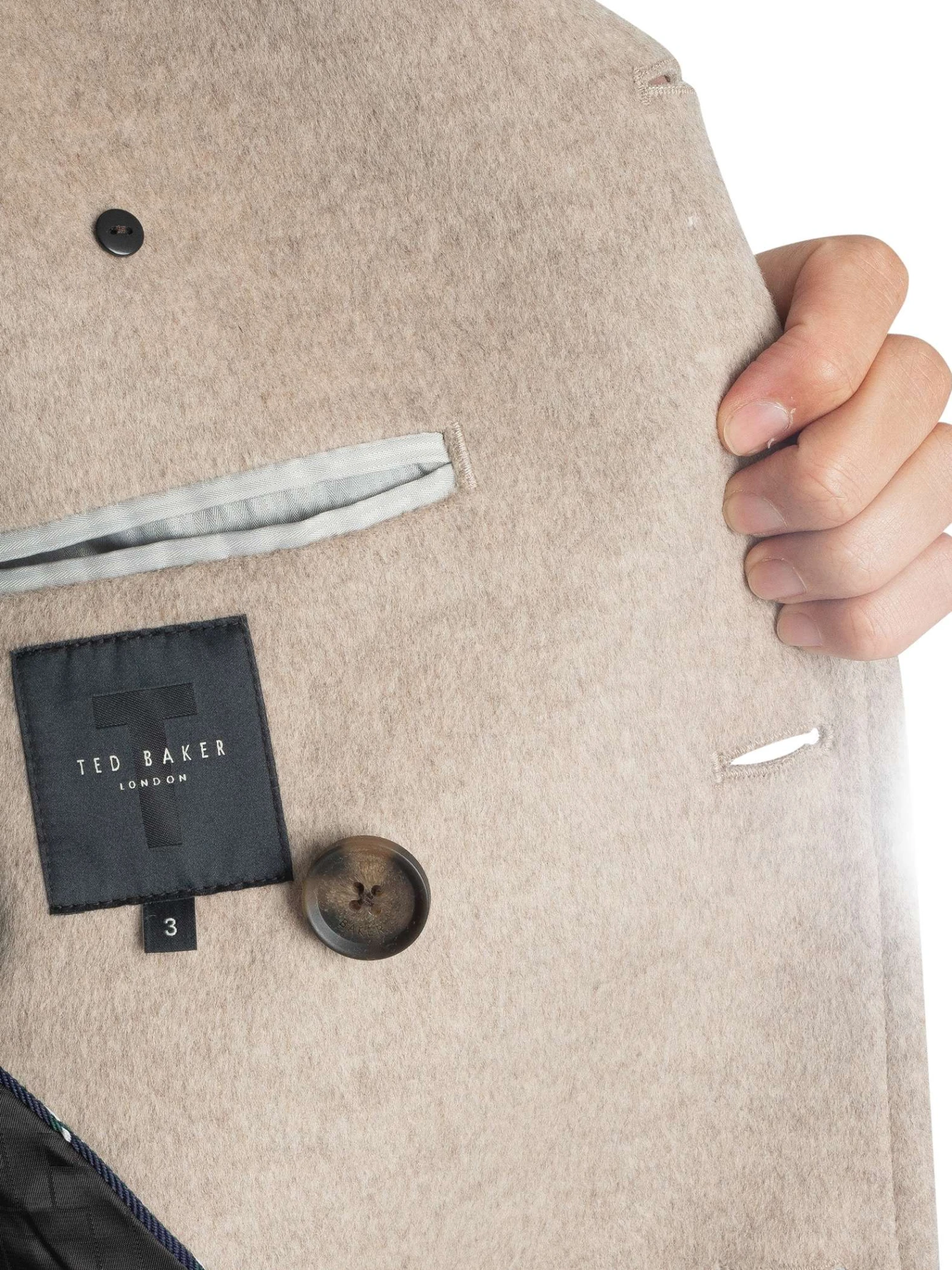 Ted Baker Aldovie Peacoat Jacket - Stone Ted Baker Aldovie Peacoat Jacket - Stone -Standout Store 54419h