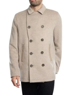 Ted Baker Aldovie Peacoat Jacket - Stone 11 Ted Baker Aldovie Peacoat Jacket - Stone -Standout Store 54419j