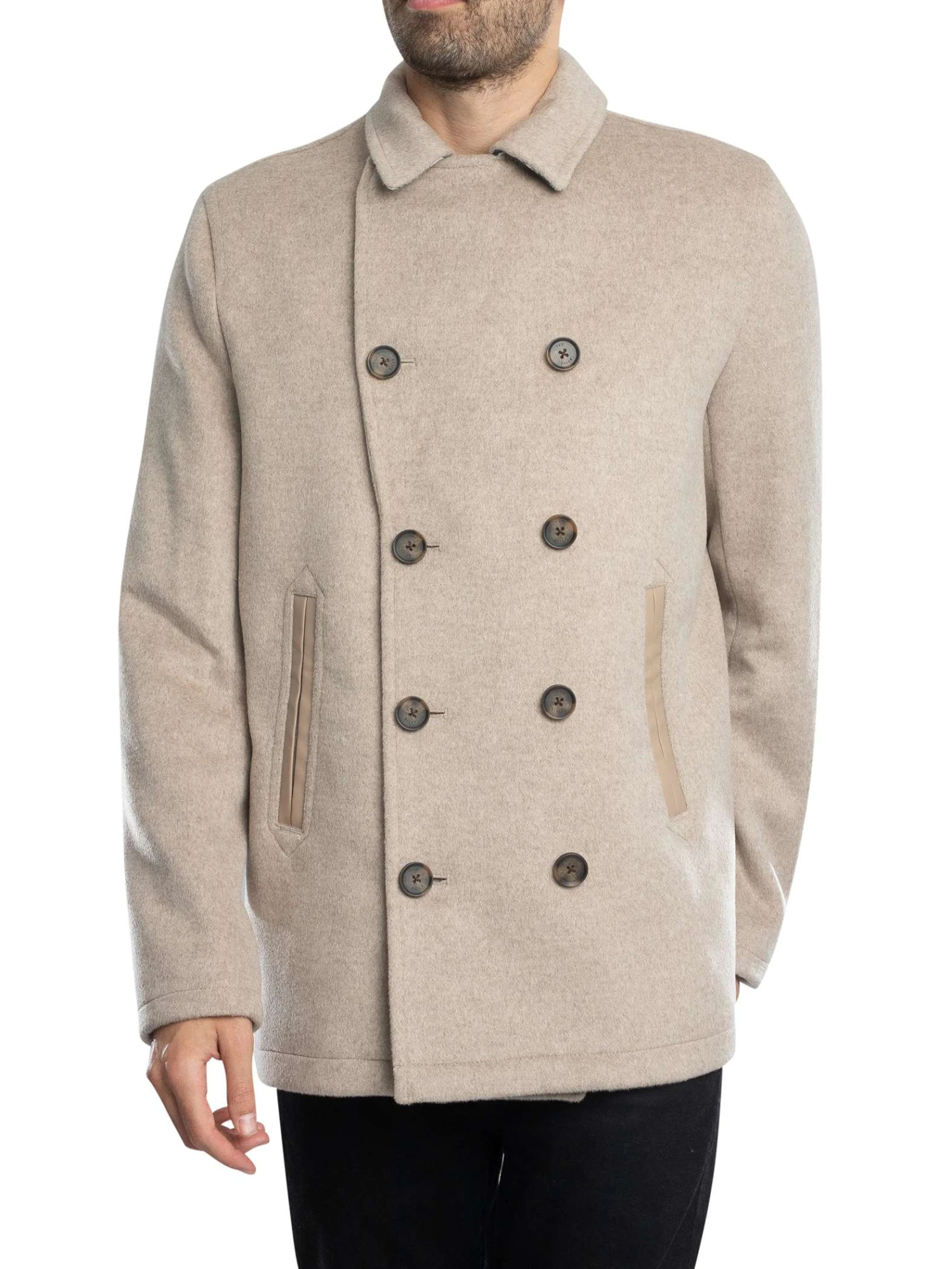 Ted Baker Aldovie Peacoat Jacket - Stone Ted Baker Aldovie Peacoat Jacket - Stone -Standout Store 54419j