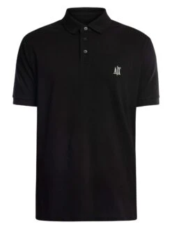 Armani Exchange Chest Logo Polo Shirt - Black/White -Standout Store 54473e