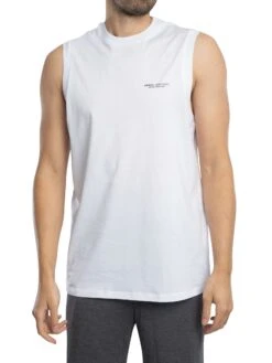 Armani Exchange Relaxed Chest Logo Vest - White
