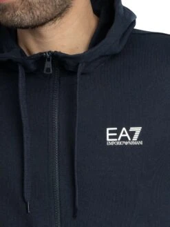 EA7 Chest Logo Zip Hood Tracksuit - Blue -Standout Store 54487e