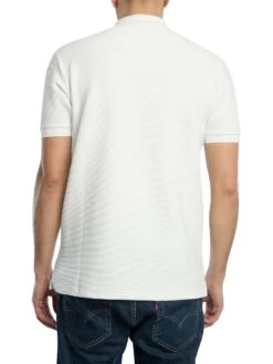 Trojan Ottoman Rib Chrome Zip Polo Shirt - Ecru 4 Trojan Ottoman Rib Chrome Zip Polo Shirt - Ecru -Standout Store 54877c