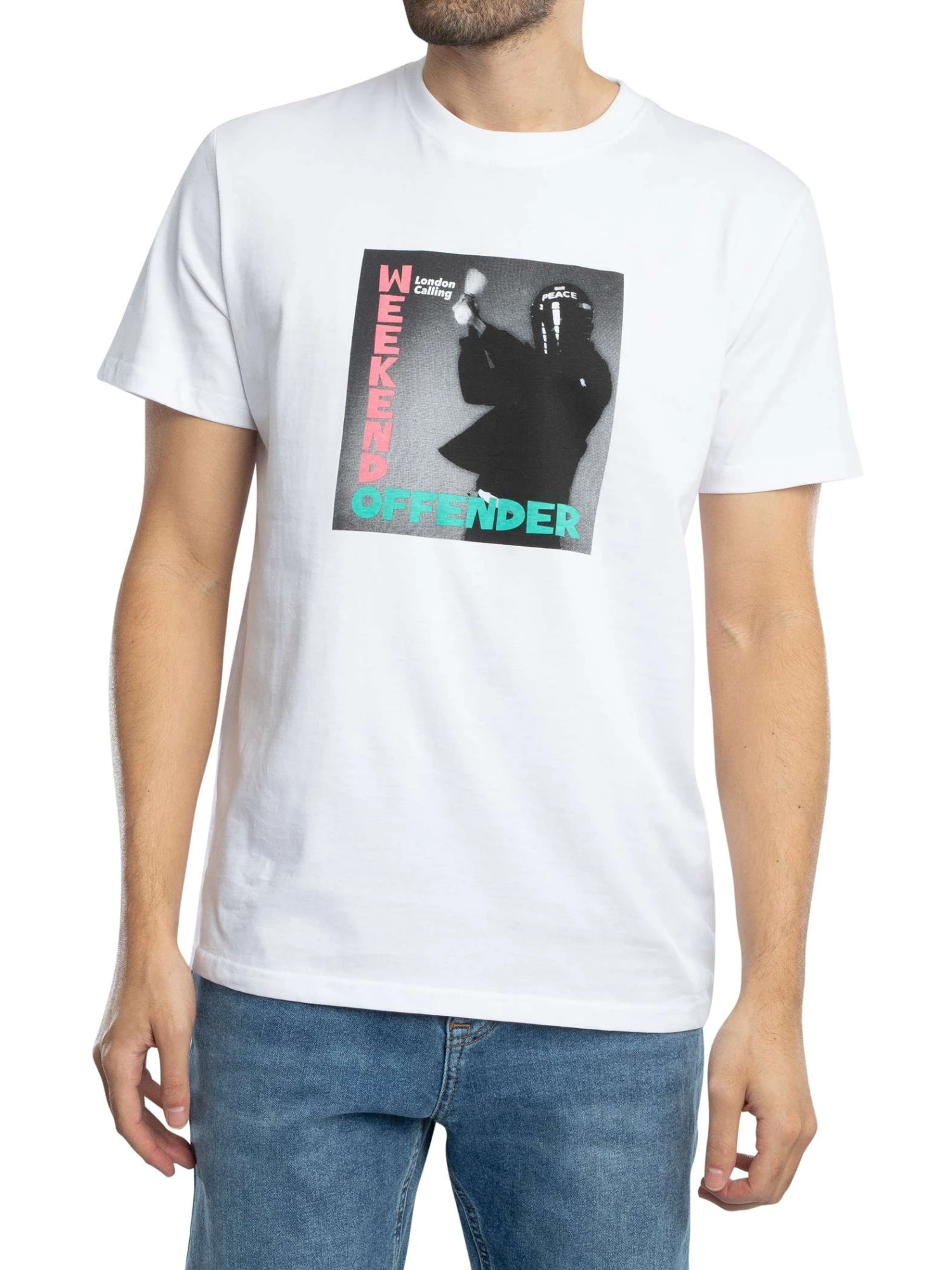 Weekend Offender London Calling Graphic T-Shirt - White Weekend Offender London Calling Graphic T-Shirt - White -Standout Store 54922b