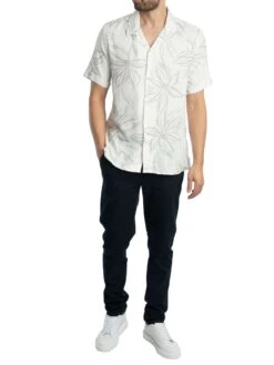 Antony Morato Jakarta Print Short Sleeved Shirt - Cream -Standout Store 54992f