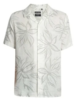 Antony Morato Jakarta Print Short Sleeved Shirt - Cream -Standout Store 54992g