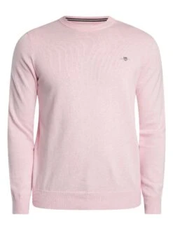 GANT Classic Cotton Knit - Light Pink Melange 6 GANT Classic Cotton Knit - Light Pink Melange -Standout Store 55066e