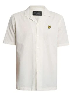 Lyle & Scott Linen Blend Oxford Revere Short Sleeved Shirt - Luna 7 Lyle & Scott Linen Blend Oxford Revere Short Sleeved Shirt - Luna -Standout Store 55093f