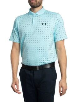 Under Armour Golf Matchplay Printed Polo Shirt - Stream/Black