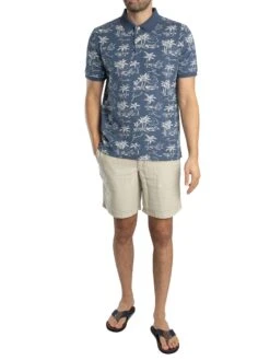 GANT Printed Polo Shirt - Dusty Navy -Standout Store 55349d
