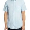 GANT Regular Cotton Linen Short Sleeved Shirt - Fresh Blue -Standout Store 55352a