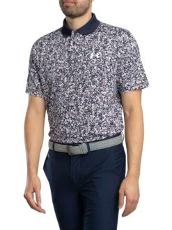 Under Armour Golf Matchplay Printed Polo Shirt - Midnight Navy/Downpour Gray