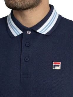 Fila Faraz Tipped Rib Polo Shirt - Navy/White/Vista Blue 5 Fila Faraz Tipped Rib Polo Shirt - Navy/White/Vista Blue -Standout Store 55672d