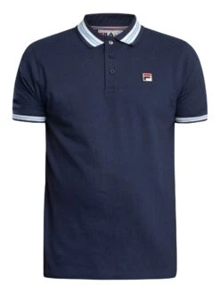 Fila Faraz Tipped Rib Polo Shirt - Navy/White/Vista Blue 6 Fila Faraz Tipped Rib Polo Shirt - Navy/White/Vista Blue -Standout Store 55672e