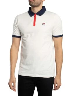 Fila Panatta 2 Polo Shirt - Gardenia/Navy/Red