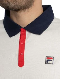 Fila Panatta 2 Polo Shirt - Gardenia/Navy/Red -Standout Store 55679d