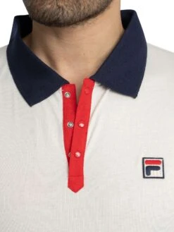 Fila Panatta 2 Polo Shirt - Gardenia/Navy/Red -Standout Store 55679e
