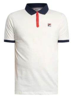 Fila Panatta 2 Polo Shirt - Gardenia/Navy/Red -Standout Store 55679f