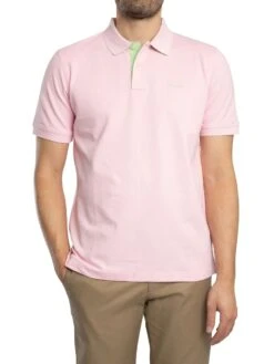 GANT Regular Contrast Pique Polo Shirt - California Pink