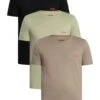HUGO 3 Pack Lounge Crew T-Shirts - Black/Brown/Green 2 HUGO 3 Pack Lounge Crew T-Shirts - Black/Brown/Green -Standout Store 55702a