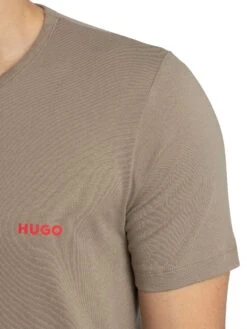 HUGO 3 Pack Lounge Crew T-Shirts - Black/Brown/Green -Standout Store 55702e