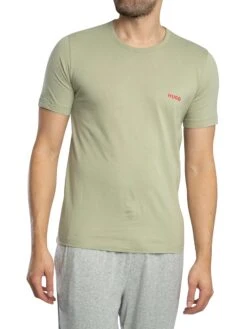 HUGO 3 Pack Lounge Crew T-Shirts - Black/Brown/Green -Standout Store 55702h