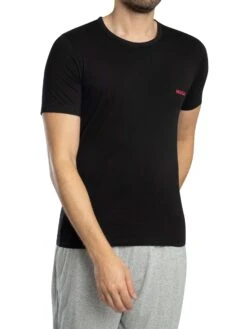 HUGO 3 Pack Lounge Crew T-Shirts - Black/Brown/Green -Standout Store 55702n